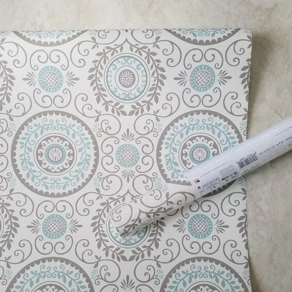 Wallpaper Annabel Aqua Medallion - boho farmhouse